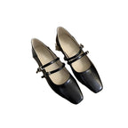 Damen elegante Mary Jane Ballerinas mit modischem Doppelriemen und komfortablem Fußbett R&B