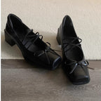 Damen elegante Ballerinas mit R&Brner Metalloberfläche und bequemem Blockabsatz R&B
