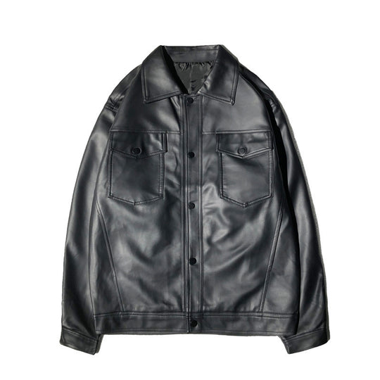 Herren Lederjacke mit Brusttaschen