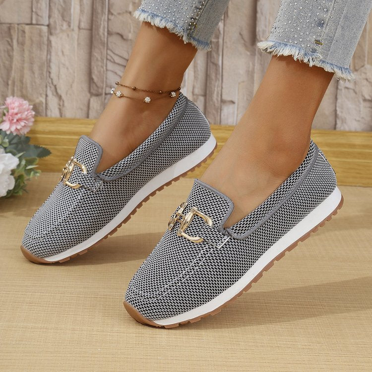 Damen Atmungsaktive Slip-On Sneakers mit elastischen Einsätzen und komfortablem Fußbett R&B