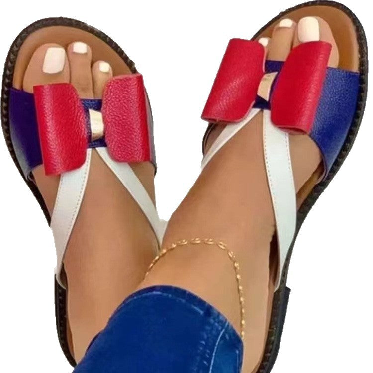 Damen elegante Flip-Flops mit modischen Schleifenapplikationen R&B