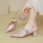 Damen Slingback-Pumps mit geschmackvollem Schmuckdetail
