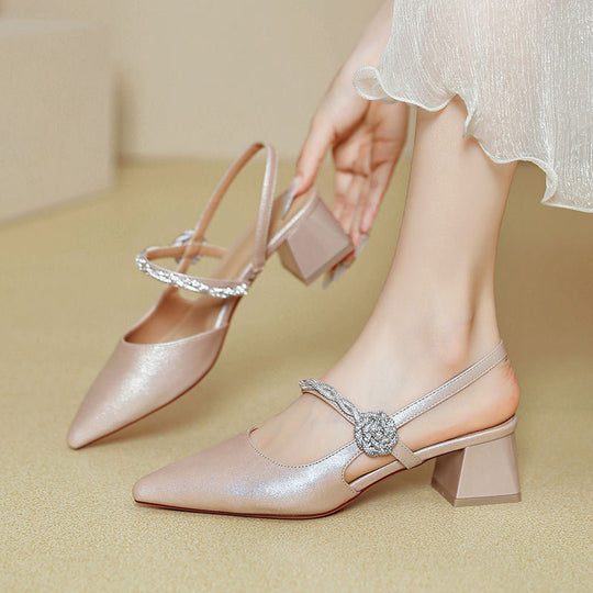 Damen Slingback-Pumps mit geschmackvollem Schmuckdetail R&B