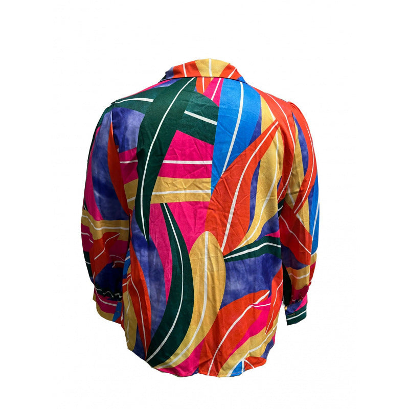 Damen auffällige Bluse mit strukturierten Ärmeln R&B