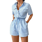 Damen Kurzoverall mit taillierter Passform und praktischen Taschen R&B