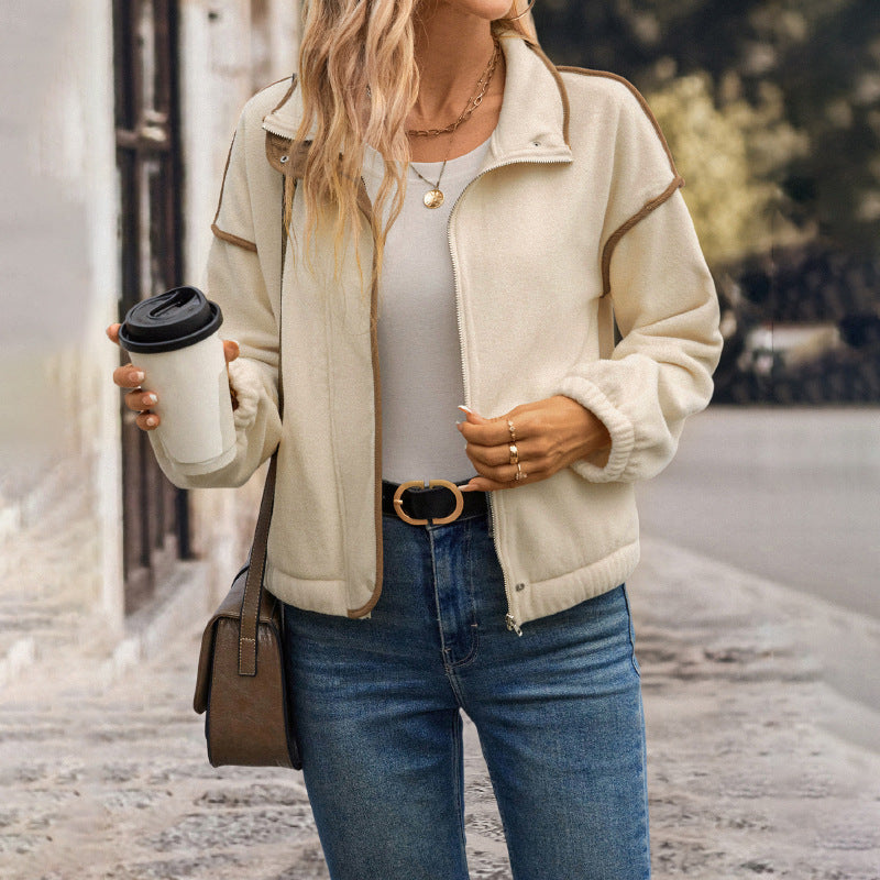 Damen Fleecejacke mit modernem Stehkragen und Taillierung R&B
