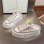 Damen Plateau Sneaker mit glänzenden Akzenten und modischem Schnürdesign R&B