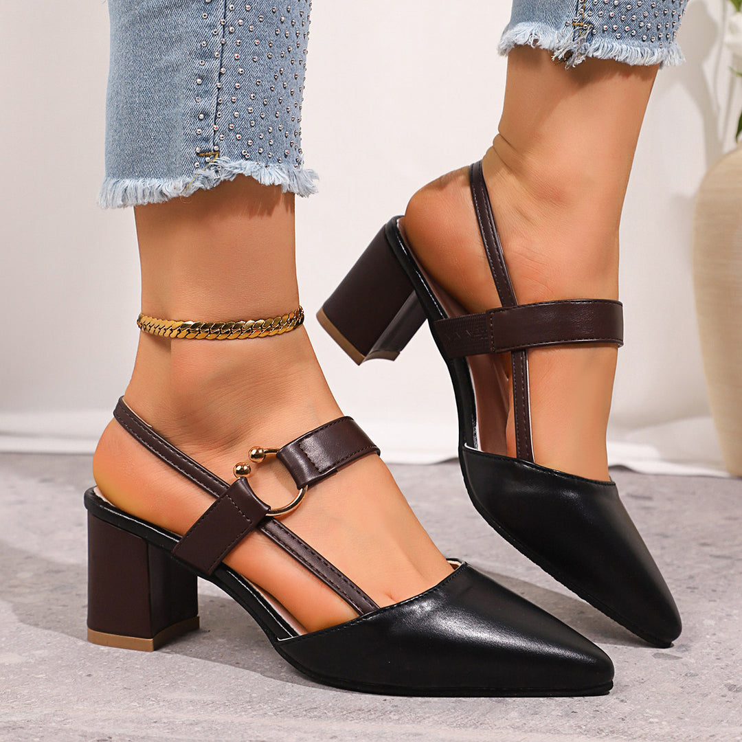 Damen Slingback Heels mit transparentem Design und elegantem Blockabsatz R&B