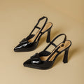 Damen Slingback-Pumps mit eleganter Schleifenapplikation
