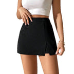 Damen Minirock mit schrägem Schnitt und Knopfdetails R&B