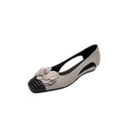 Damen Ballerina-Schuhe mit floralen Akzenten und offenem Fersenbereich R&B