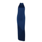 Damen elegantes Maxikleid mit tiefem V-Ausschnitt und raffiniertem Wickeldetail