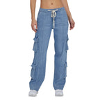 Damen Cargo-Jeans mit weiten Beinen und praktischen Taschen R&B