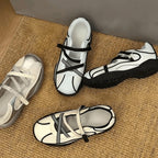 Damen Sportliche Sneakers mit modernem Netzdesign und elastischen Riemen R&B