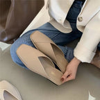 Damen Slip-On Pantoletten mit kunstlederner Oberfläche und bequemem Fußbett R&B