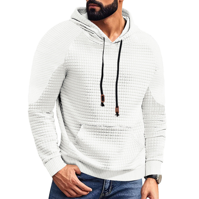 Herren strukturierter Kapuzenpullover mit modernem Design und praktischen Taschen R&B
