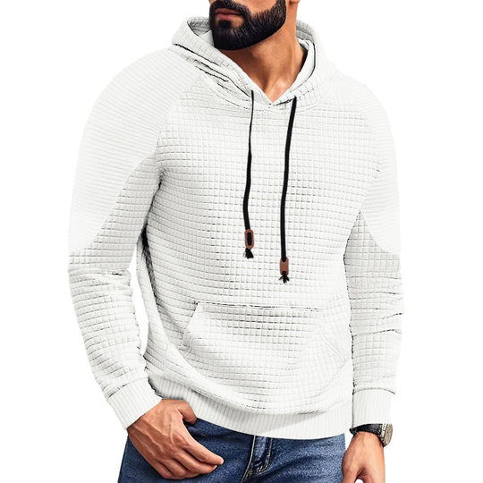 Herren nan Kapuzenpullover mit quadratischer Struktur, Raglanärmeln und Kängurutasche R&B