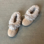 Damen kuschelige Hausschuhe mit weichem Innenfutter und modischem Schnürdetail R&B