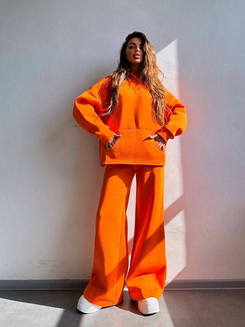 Damen Cooles Oversized Hoodie und weite Freizeithose R&B