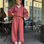 Damen Sportlicher Freizeitanzug mit weitem Schnitt und elastischen Details