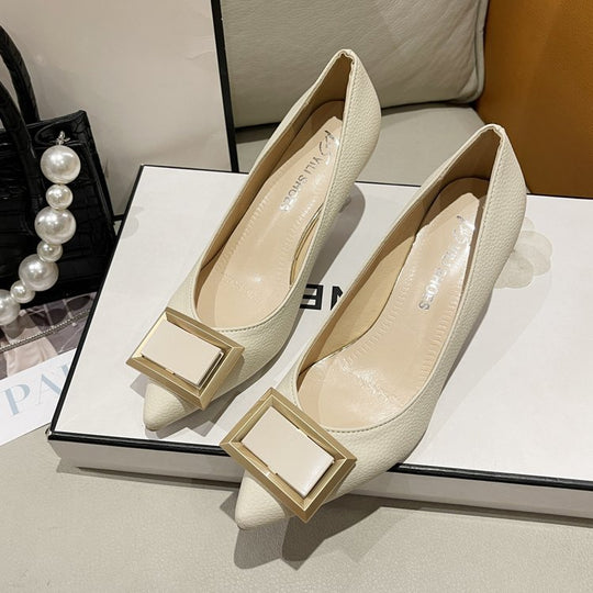Damen Elegante Ballerinas mit innovativer Schnallenverzierung R&B