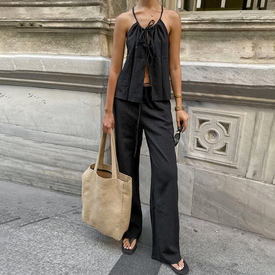 Damen luftiges Blusenkleid mit verstellbaren Trägern und Rüschendetails R&B