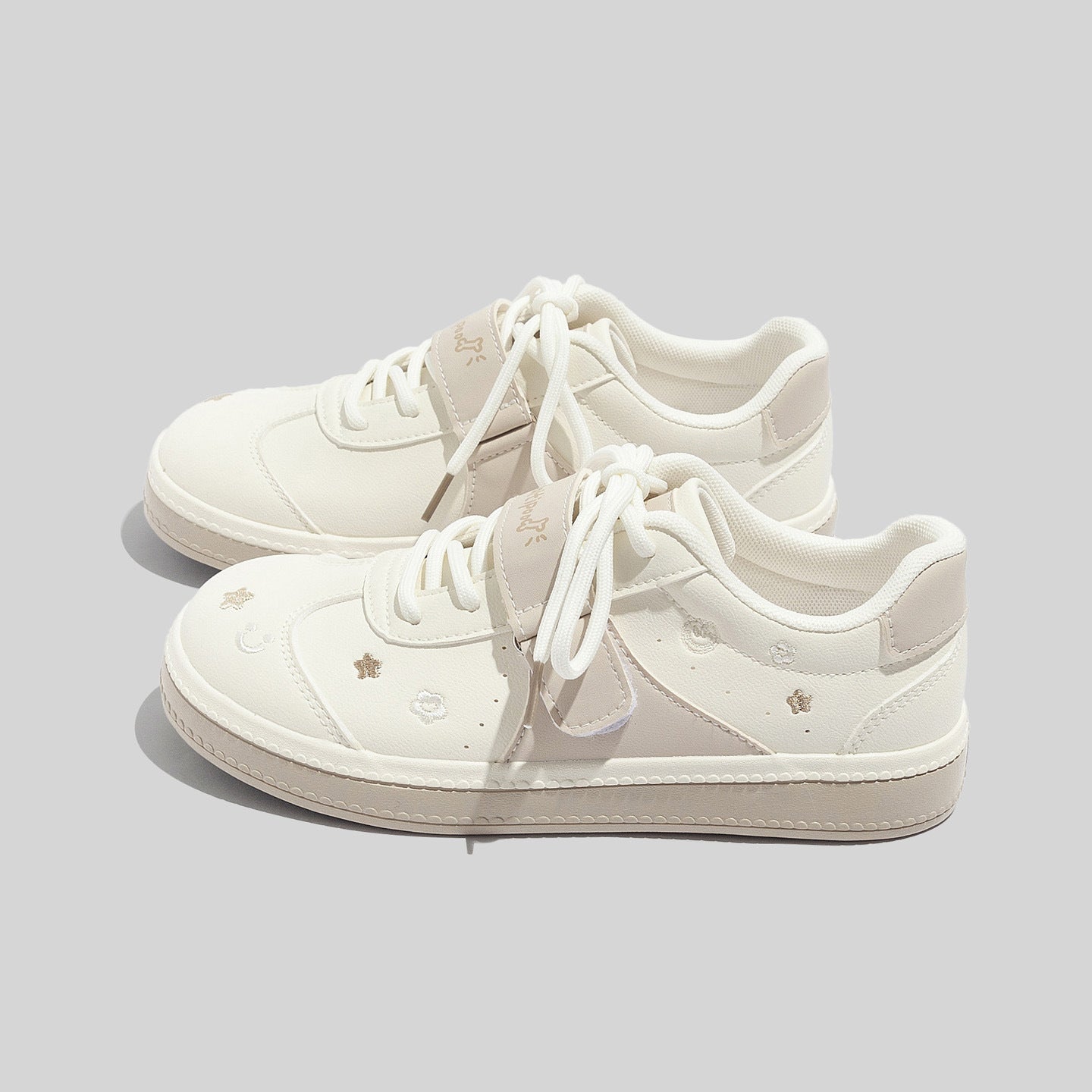 Damen Sneakers mit floralem Design und praktischem Klettverschluss
