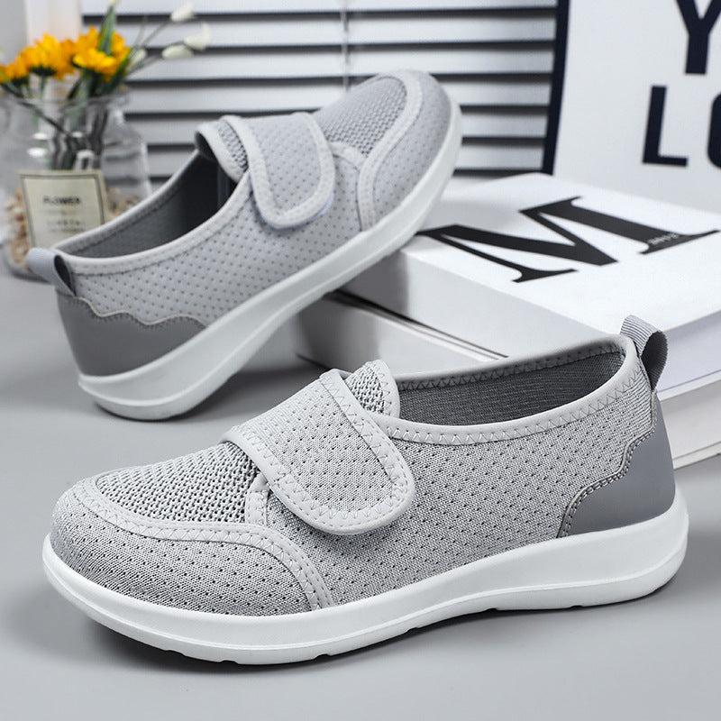Damen Bequeme Slip-On Sneakers mit verstellbarem Klettverschluss und atmungsaktiver Obermaterial
