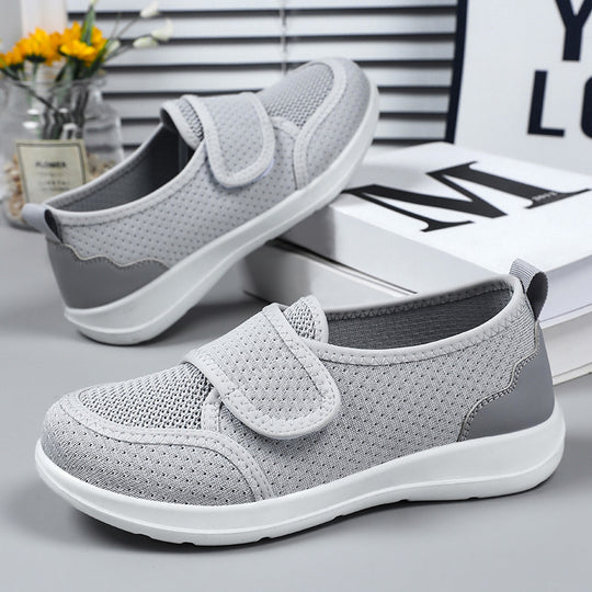 Damen Bequeme Slip-On Sneakers mit verstellbarem Klettverschluss und atmungsaktiver Obermaterial R&B