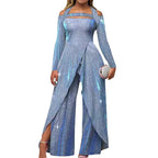 Damen Glamouröses Funktionsjumpsuit mit schimmerndem Effekt und elegantem Design R&B
