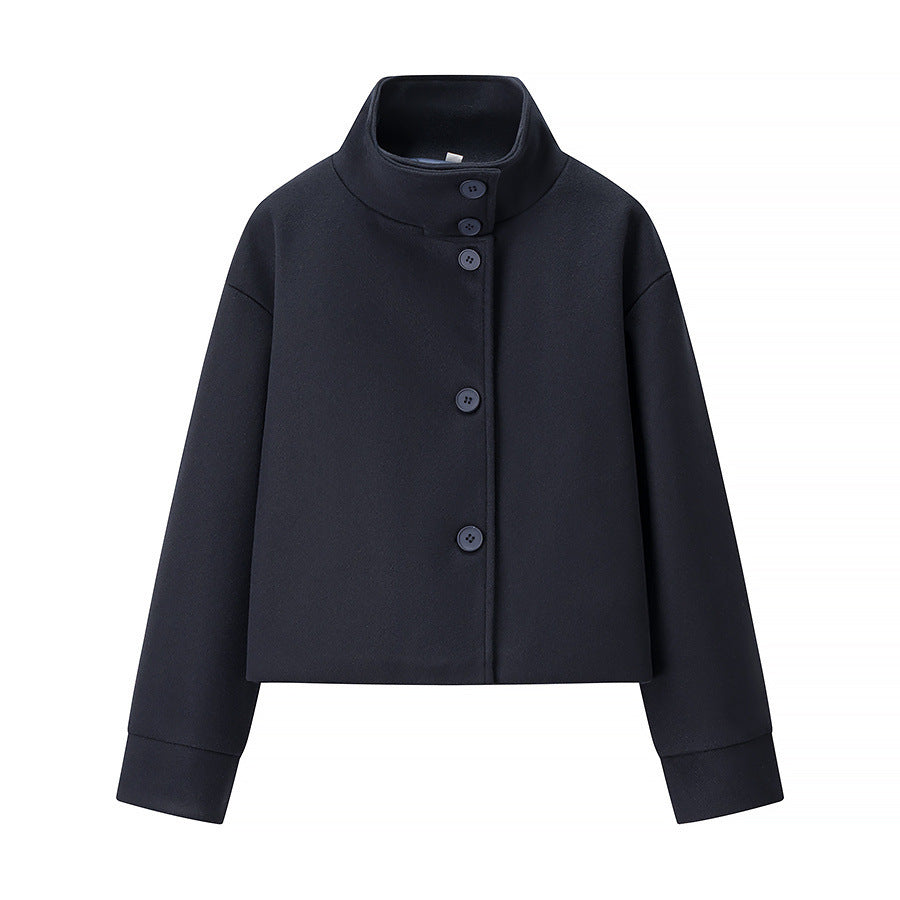 Damen Kurzjacke mit modernem Kragen und eleganten Knopfdetails R&B