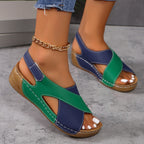 Damen Wedgesandalen mit modischem Kreuzriemen-Design und anatomischer Fußbettung R&B