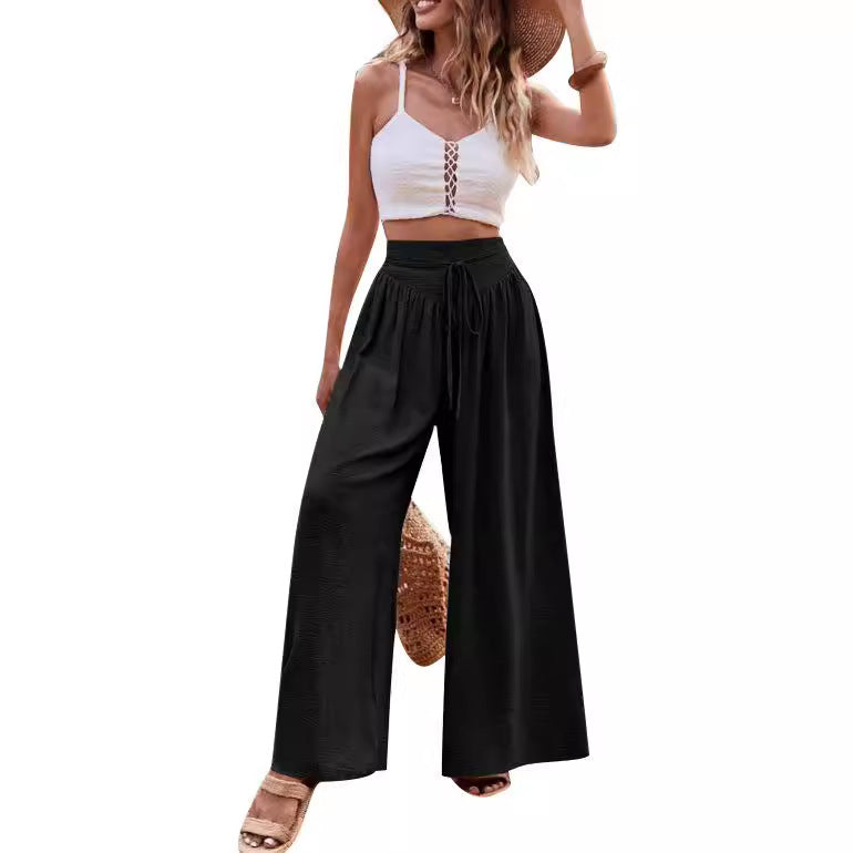 Damen Weite Palazzo-Hose mit hoch geschnittenem Bund und lässigem Schnitt R&B