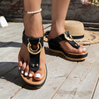 Damen Wedge-Sandalen mit elegantem Schmuckdetail R&B