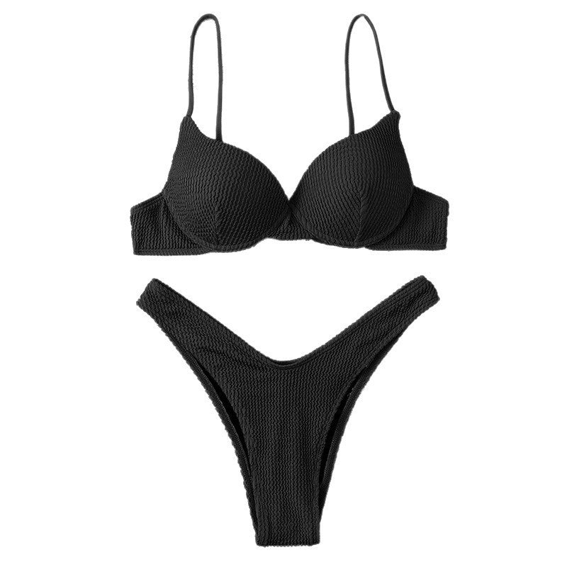 Damen Push-up Bikini-Set mit strukturiertem Stoff