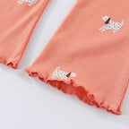 Mädchen Leggings mit fröhlichem Hunde-Muster R&B