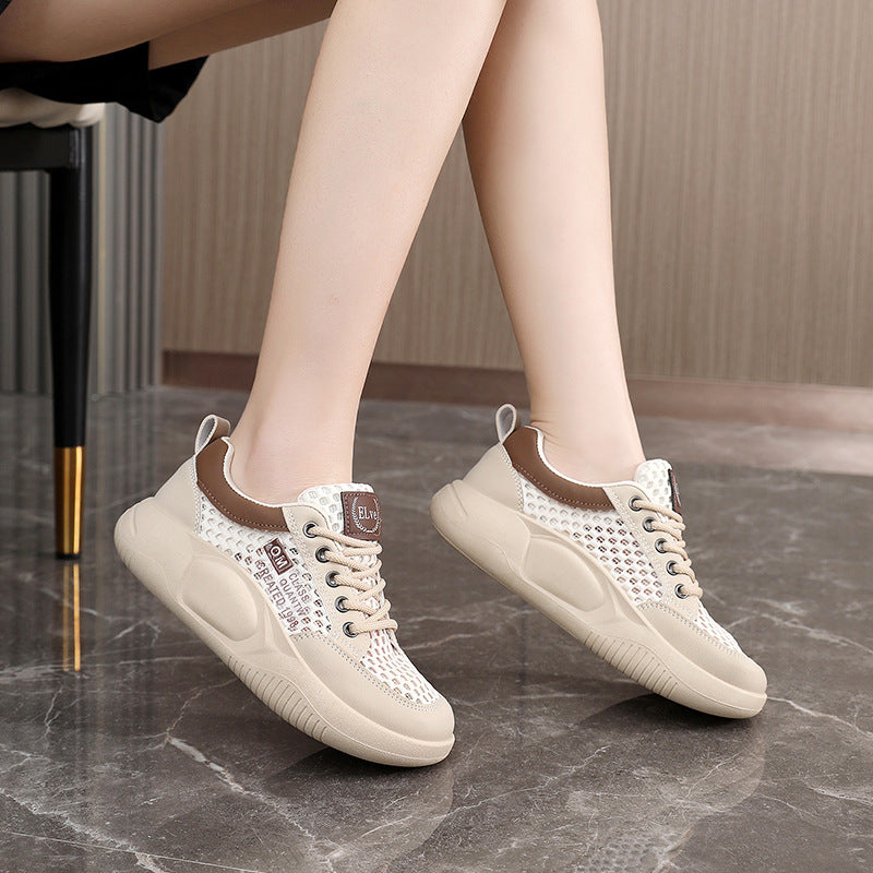 Damen Freizeit Sneaker mit atmungsaktiven Mesh-Einsätzen und dämpfender Sohle R&B