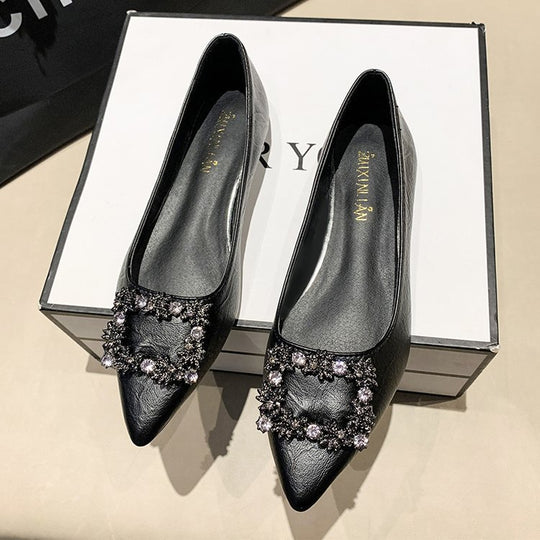 Damen Ballerinas mit funkelndem Schmuckbesatz R&B