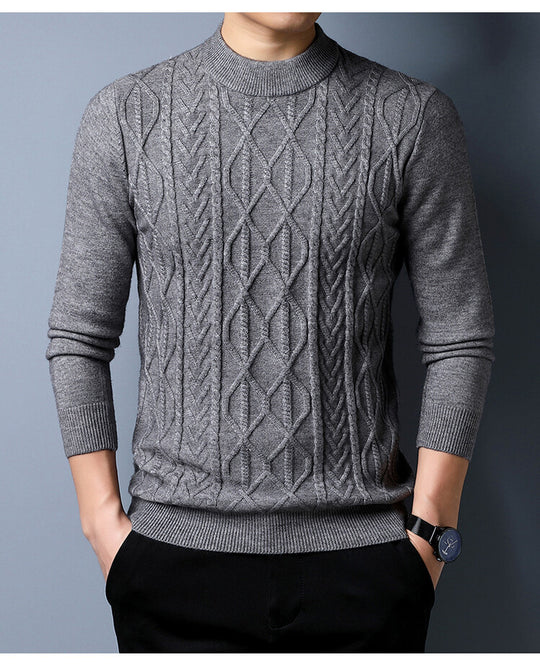 Herren Strickpullover mit strukturiertem Zopfmuster R&B