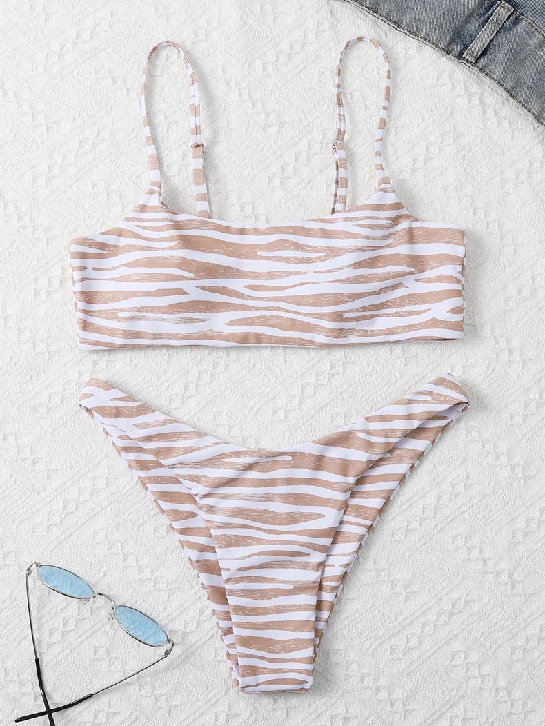 Damen Bikini-Set mit zeitgemäßem Zra-Print