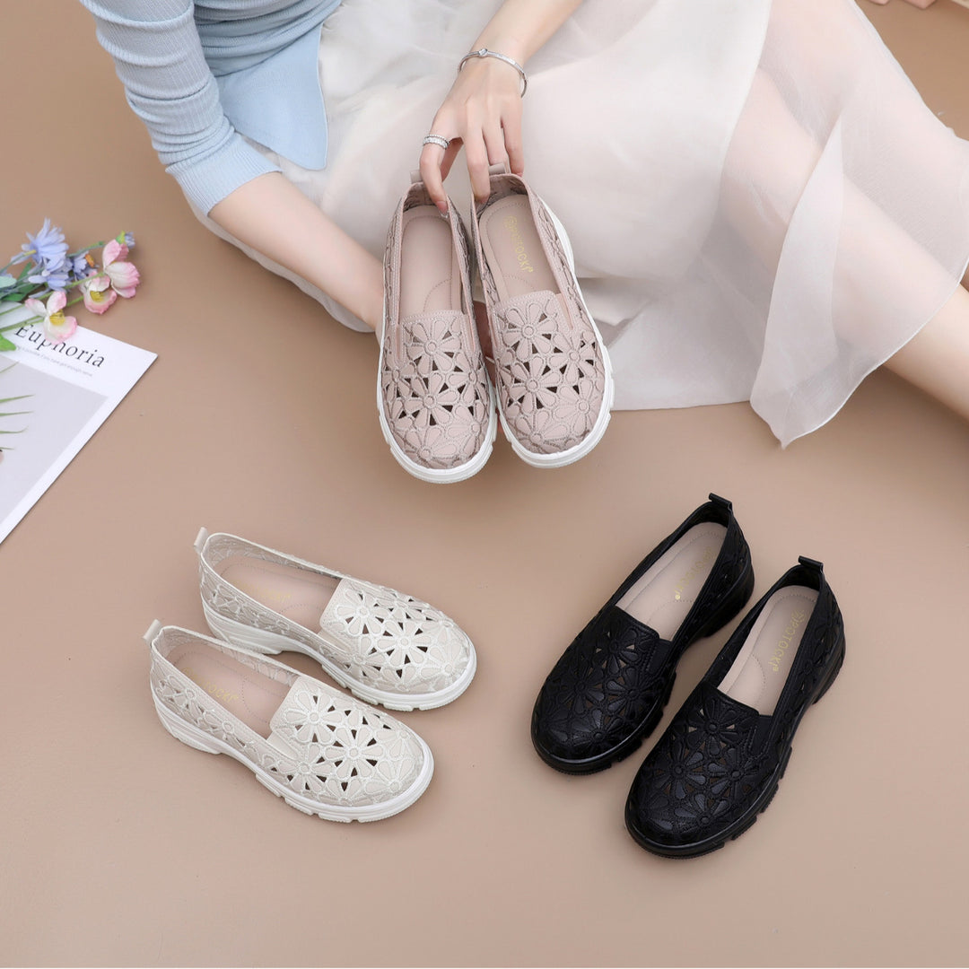 Damen Slip-On Freizeit-Schuhe mit floralem Design R&B