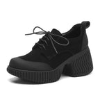 Damen modische Schnürschuhe mit robustem Blockabsatz