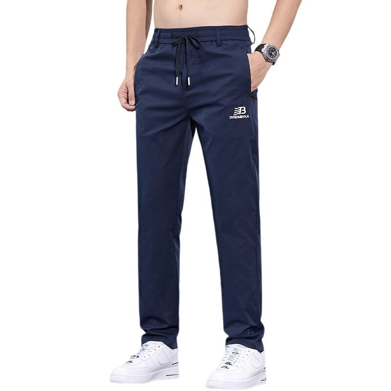 Herren Sportliche Freizeithose mit verstellbarem Kordelzug und seitlichen Reißverschlusstaschen R&B