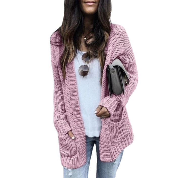 Damen Grobstrickjacke mit praktischen Taschen und lockerer Passform R&B
