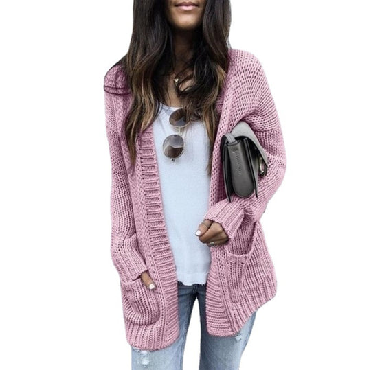 Damen Grobstrickjacke mit praktischen Taschen und lockerer Passform R&B