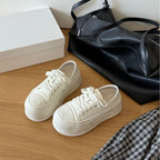 Damen Plateau-Sneaker aus hochwertigem Material mit atmungsaktiver Sohle