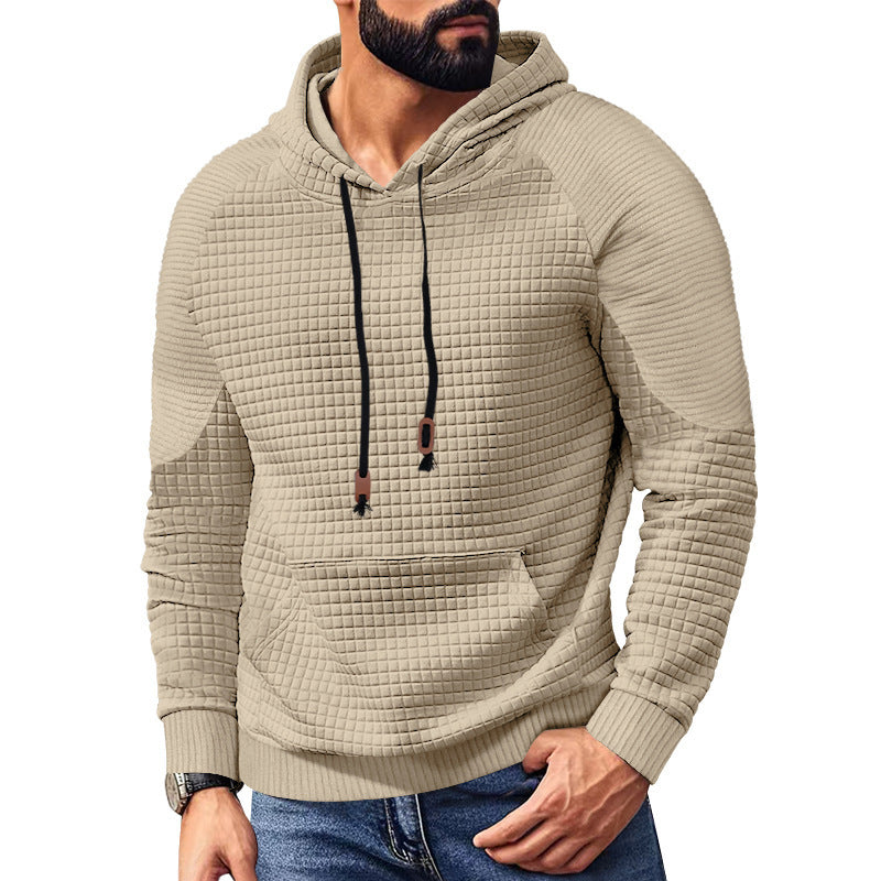 Herren Kapuzenpullover mit strukturierter Oberfläche und praktischen Taschen R&B