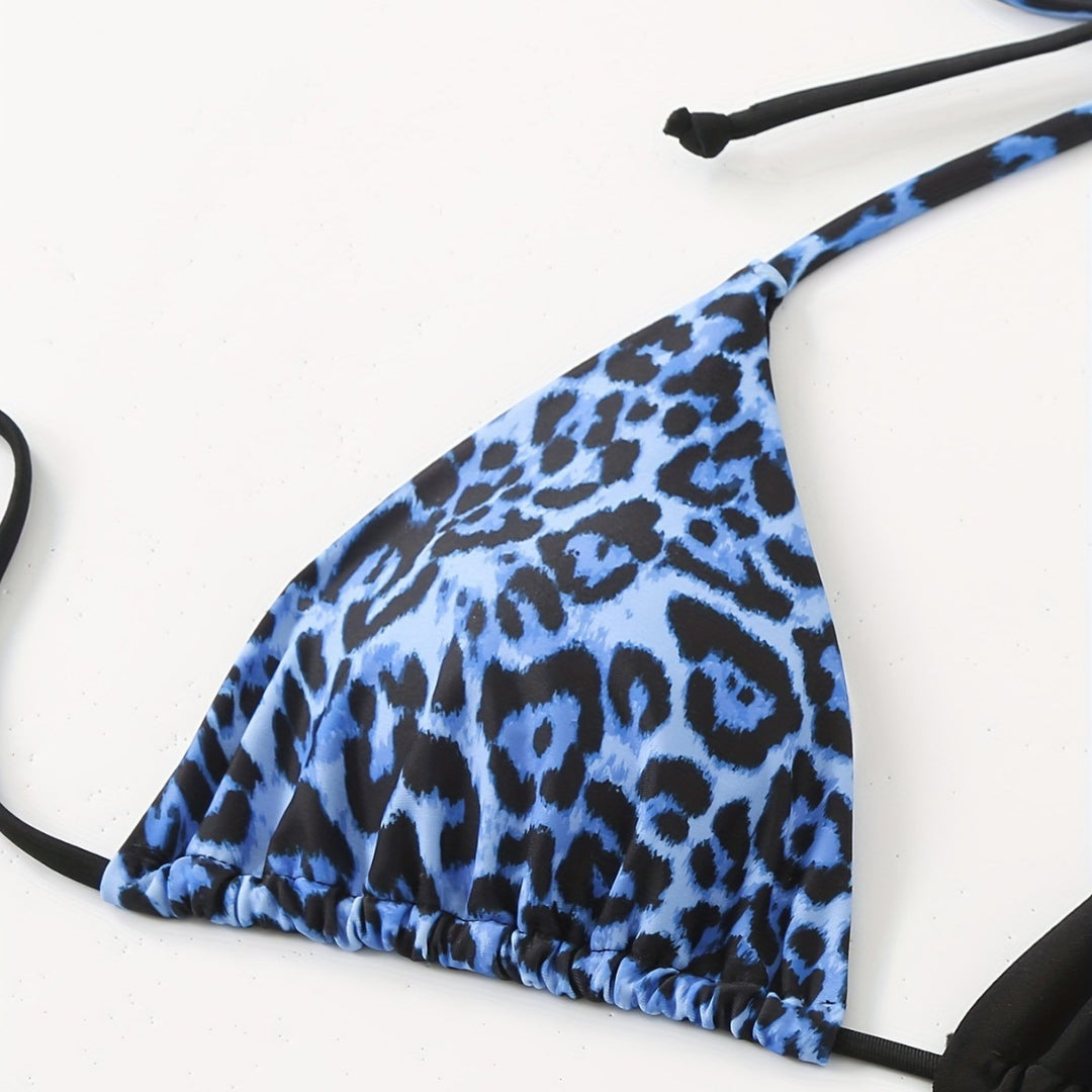 Damen Dreieck-Bikini mit raffiniertem Tiermuster R&B