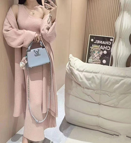 Damen Eleganter Strickmantel mit weitem Schnitt und praktischen Taschen R&B