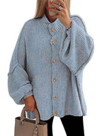 Damen oversized Strickjacke mit Knopfverschluss R&B
